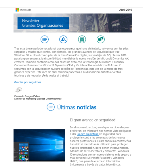 Newsletter grandes